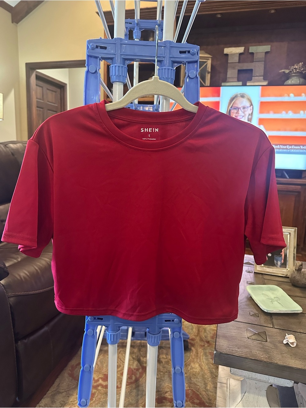 SHEIN (Red, Black, & White) Cropped Crew Neck Tops